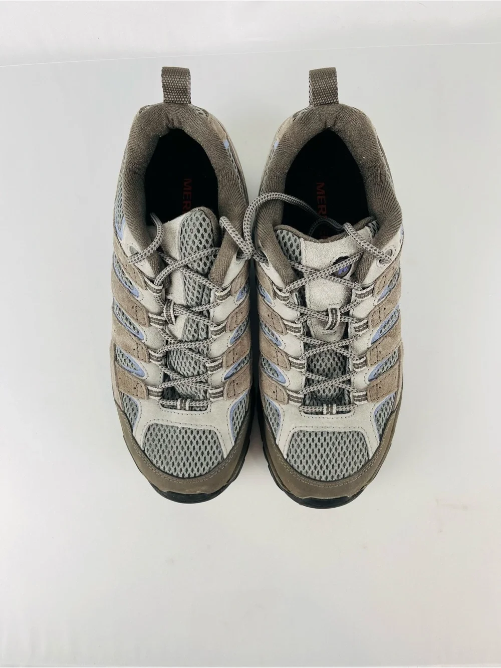 Merrell Women's Moab 2 Vibram Vent Hiking Shoes Falcon Gray and Blue Size 8.5
